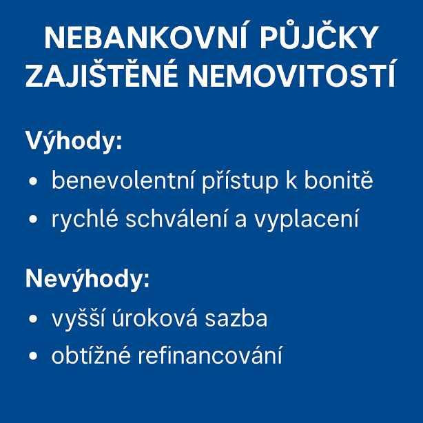 Infografika_kdy je vhodná nebankovní půjčka se zajištěním_banka úvěr odmítla_záznam v registrech_potřeba rychle vyplatit dluhy nebo exekuci